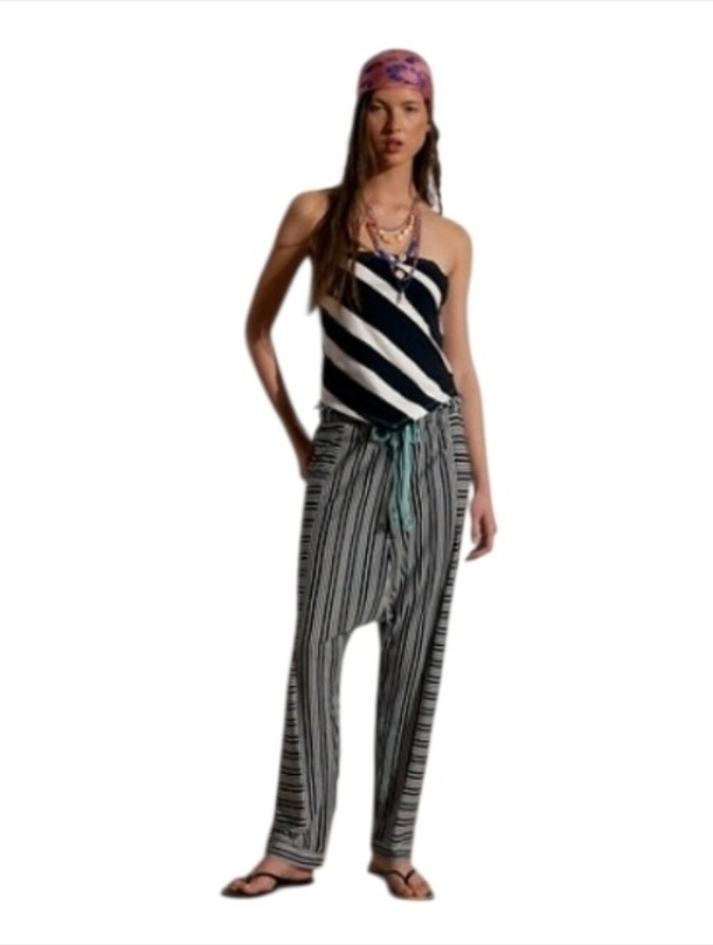 Free People Holten Cotton-Jersey Harem Pants Size M NWT